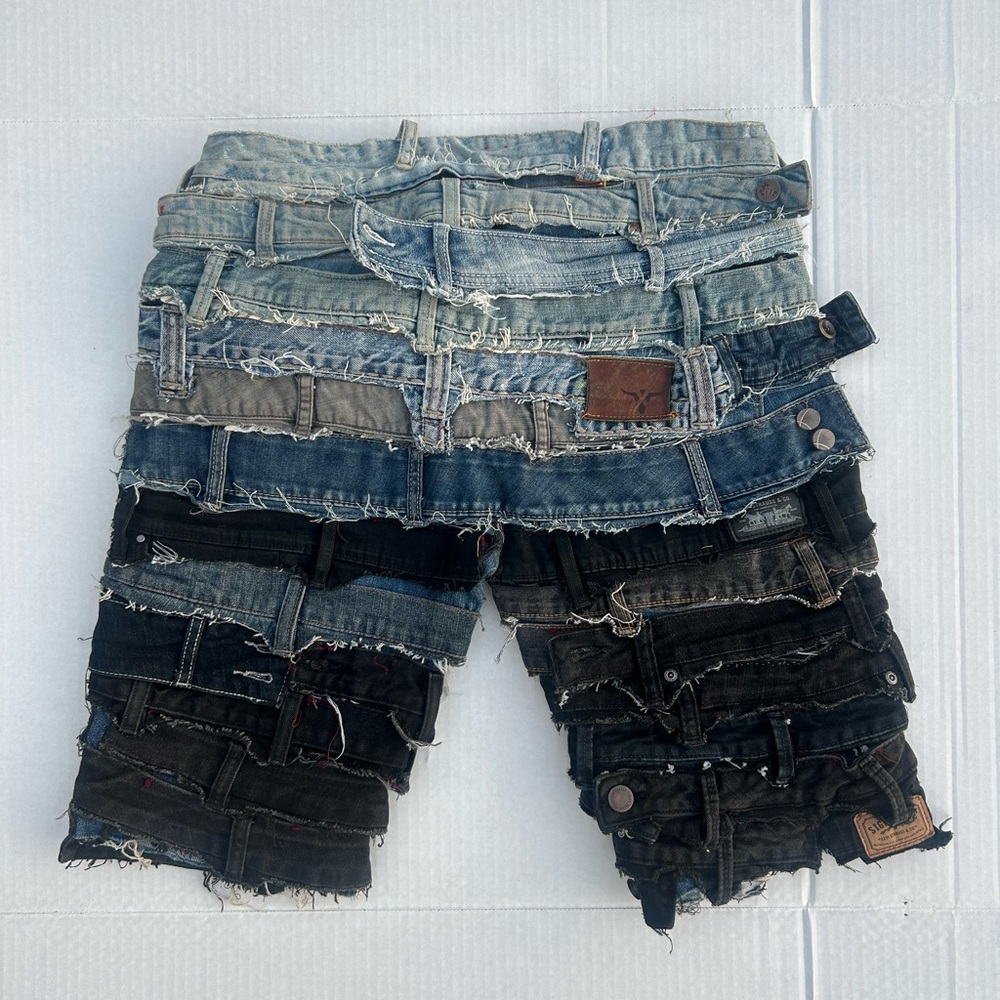 Strap Denim Shorts | Brick Denim - Picture 5 of 7
